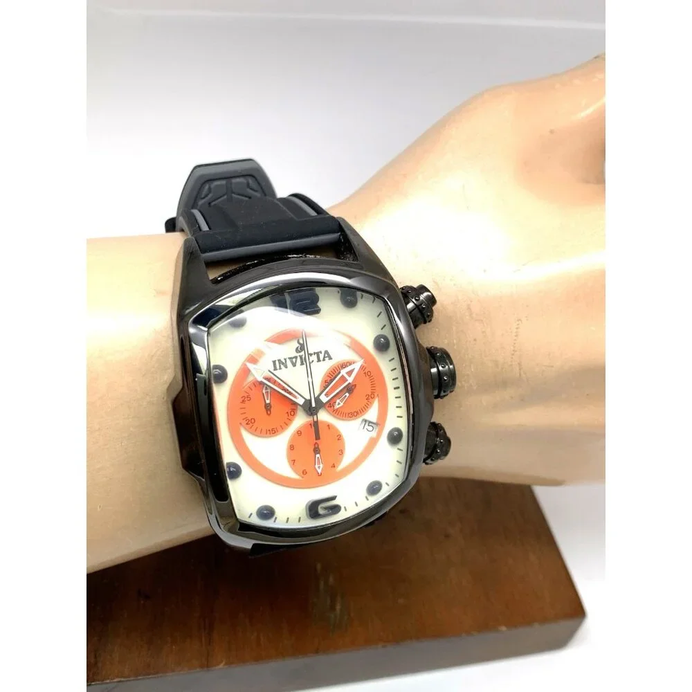 Invicta Men's Watch 10288 Lupah Quartz Ceramic Case Black Rubber Strap 47mm